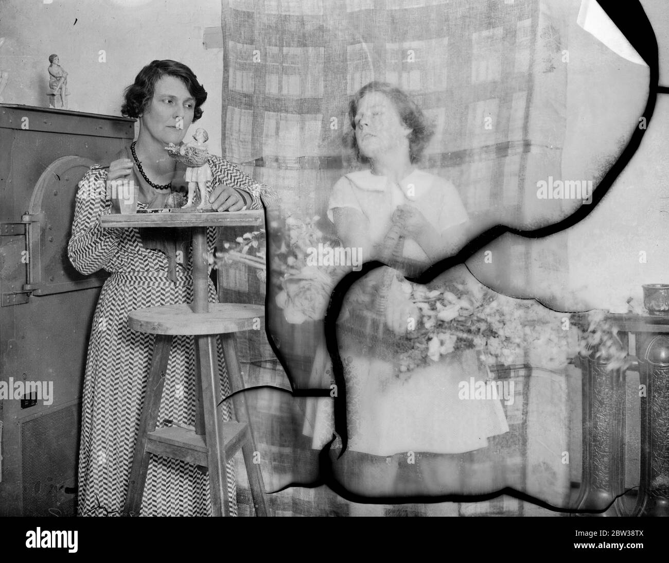 Mme Mary Packe , sculptrice qui travaille en argile de chine . 9 janvier 1934 30, 30, 30, 30, 30, 30, 30, 30, 30, 30 Banque D'Images