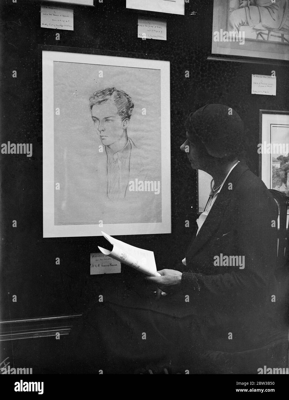 Princess Marina comme artiste . Ses dessins présentés à une exposition de Londres . 6 octobre 1934 . Banque D'Images