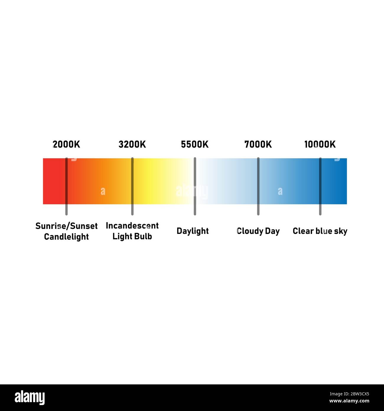 Échelle de température de couleur pour l'éducation kelvin rouge bleu - illustration vectorielle isolée Illustration de Vecteur