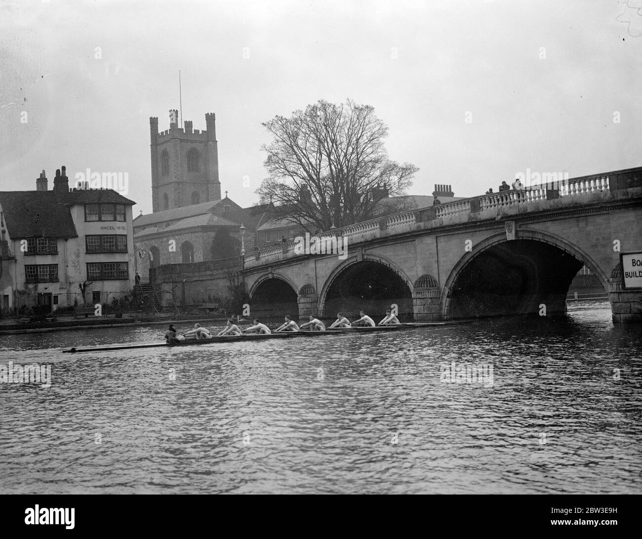 Équipe de course de bateau Oxford à Henley . 14 janvier 1935 Banque D'Images