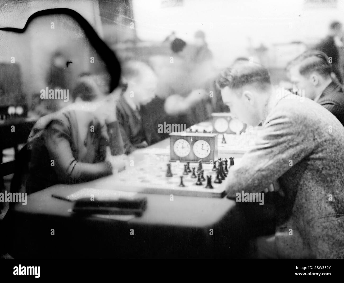 Femme allemande championne en jeu dans le congrès d'échecs de Hastings . 28 décembre 1934 Banque D'Images