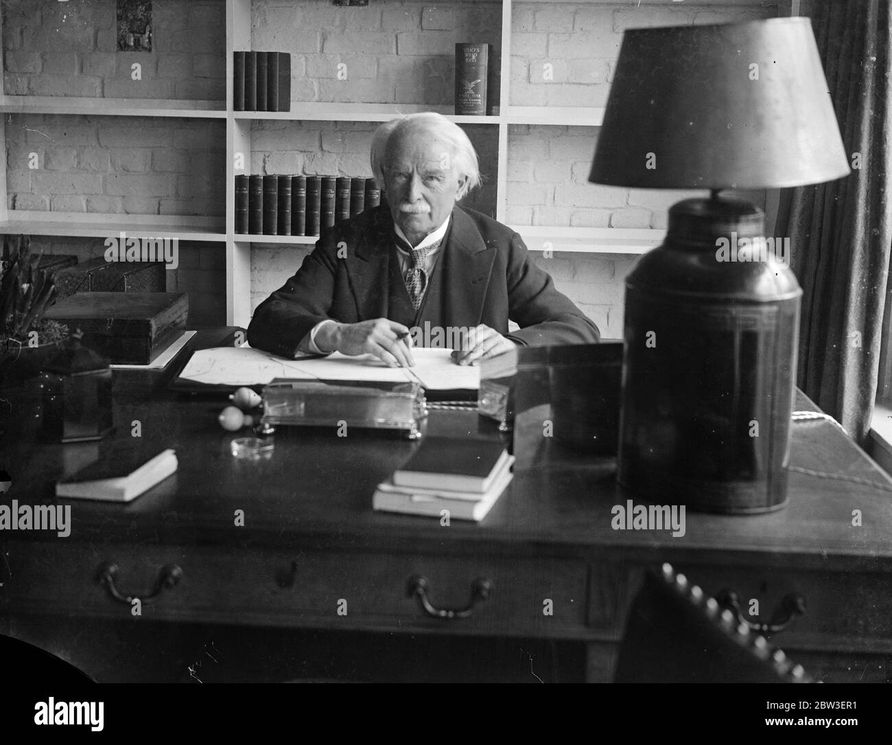 David Lloyd George à son bureau . 17 janvier 1935 Banque D'Images