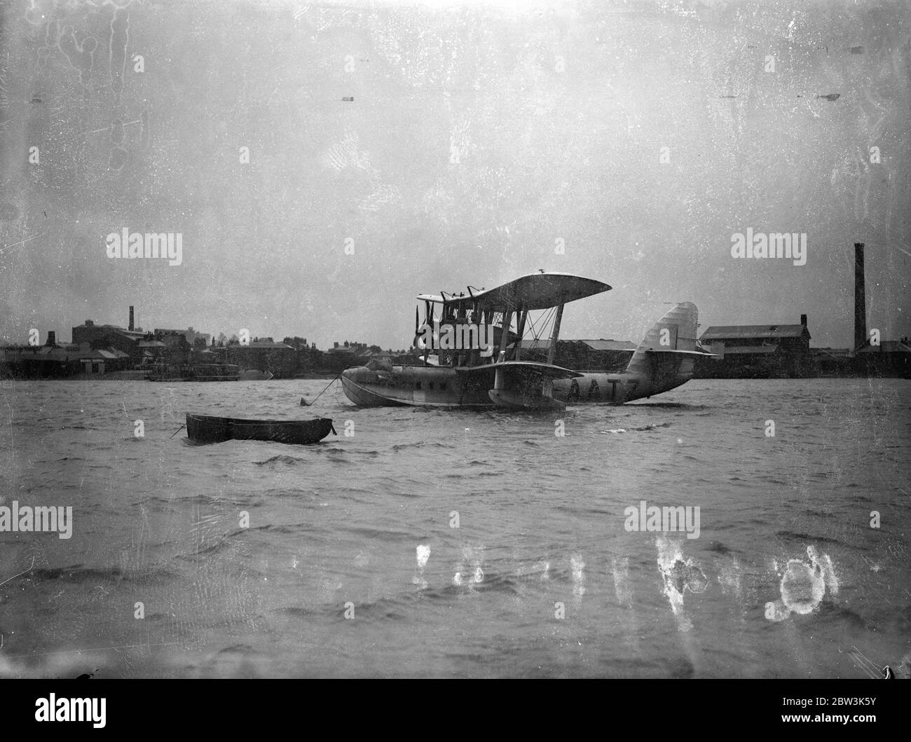 Bateau volant pour remplacer la ville de Khartoum . Le bateau volant ville de Swanage amarré à Southampton prêt pour son vol à Alexandrie . 9 janvier 1936 Banque D'Images