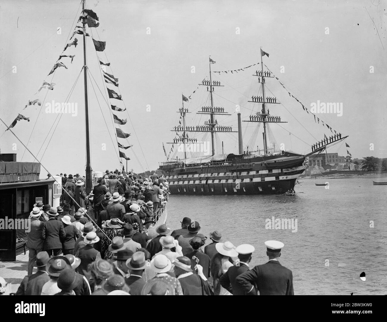 Prix du HMS Worcester , navire de formation du Thames Nautical Training College de Greenhithe , Kent . Août 1935 Banque D'Images