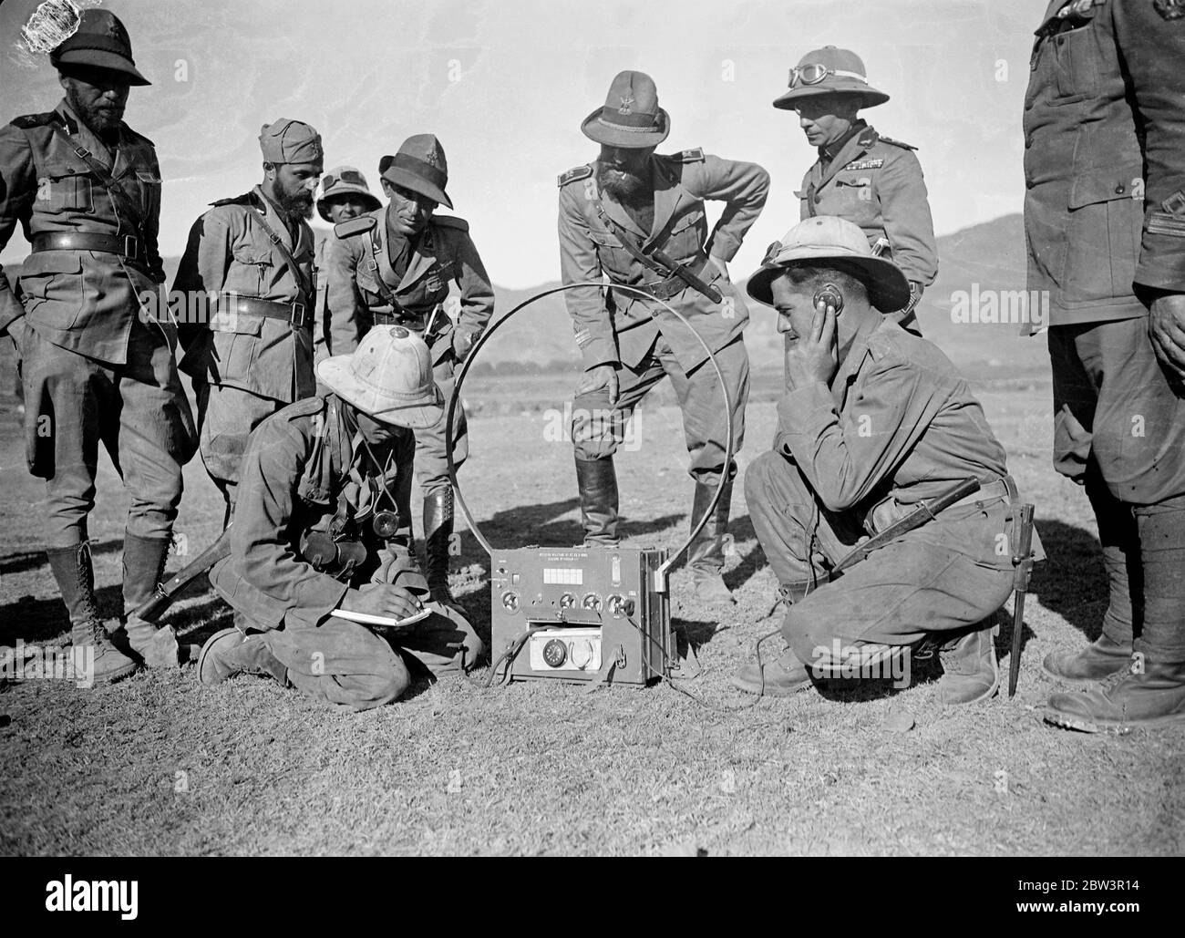 Radio portable sur le front Adigrat utilisée par les Italiens dans la guerre italienne-Abyssinienne . 14 mai 1936 Banque D'Images