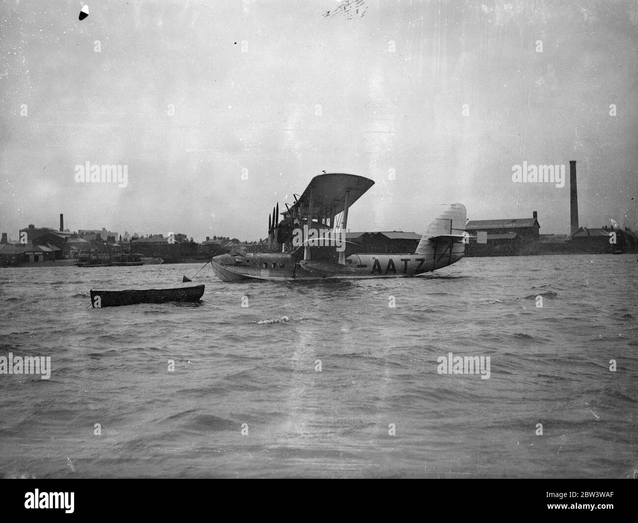 Bateau volant pour remplacer la ville de Khartoum . Le bateau volant ville de Swanage amarré à Southampton prêt pour son vol à Alexandrie . 9 janvier 1936 Banque D'Images