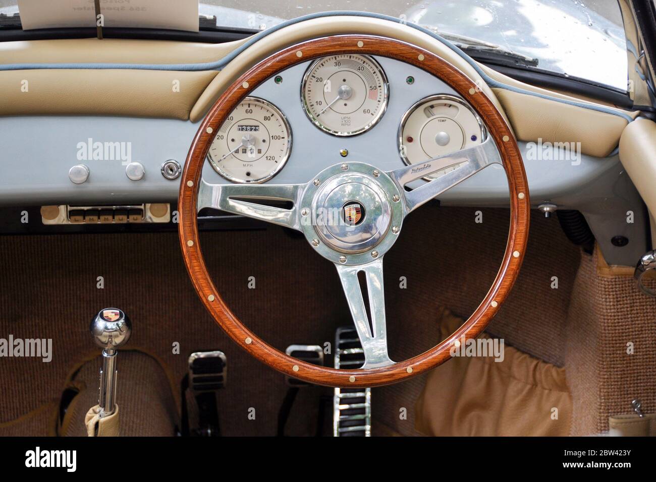 Tableau de bord Porsche 356 Speedster Banque D'Images