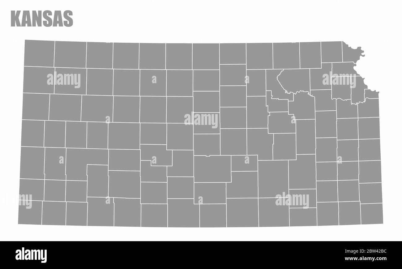 Carte du comté de Kansas Illustration de Vecteur