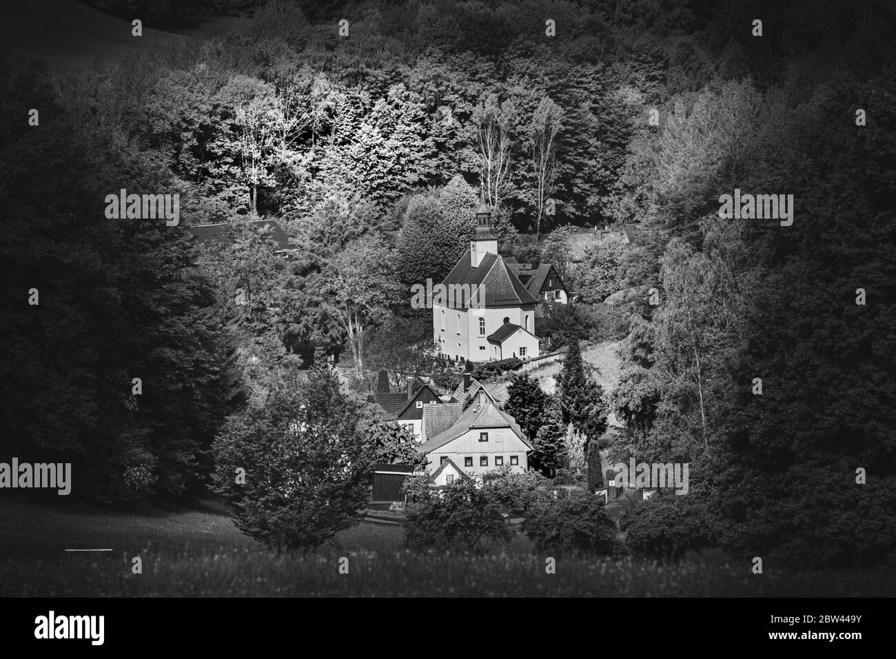 Hochwald vue à Lueckendorf saxe Banque D'Images