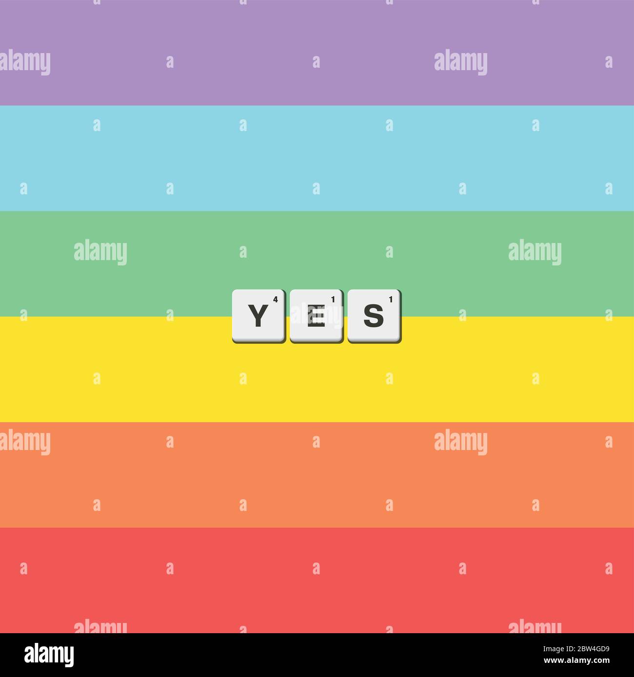 La tolérance et la paix drapeau arc-en-ciel. Oui. Illustration de Vecteur