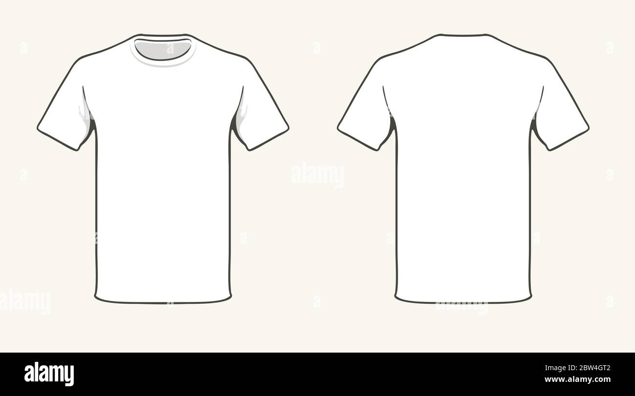 T-shirt blanc modèle. Facile de changer de couleur solide Illustration de Vecteur