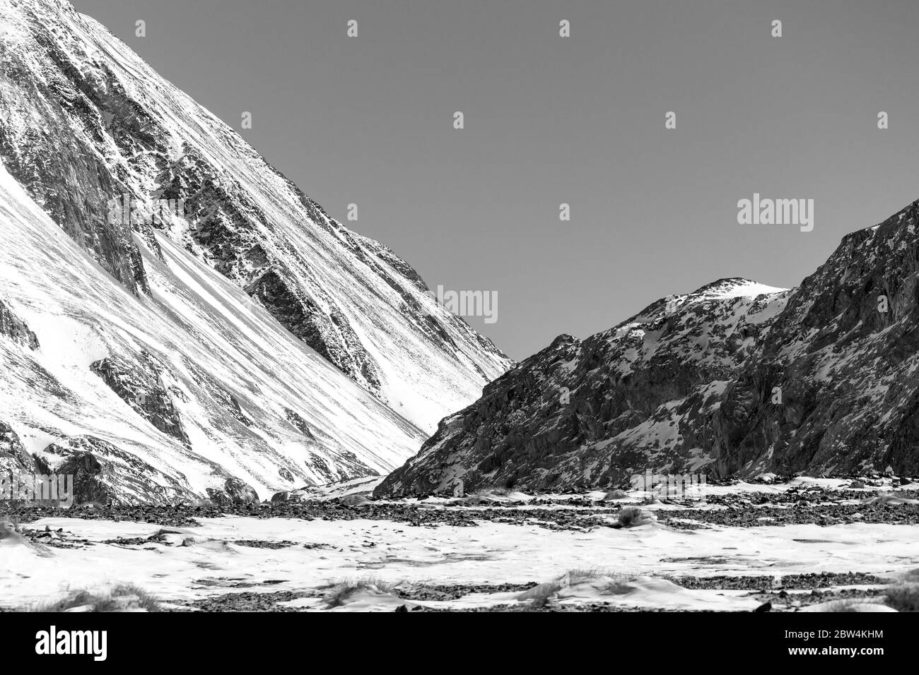 Montagnes du Ladakh, Inde - vues panoramiques sur l'Himalaya. Beauté naturelle du Ladakh en Inde. Montagnes enneigées du Ladakh. Célèbre lieu touristique. Banque D'Images