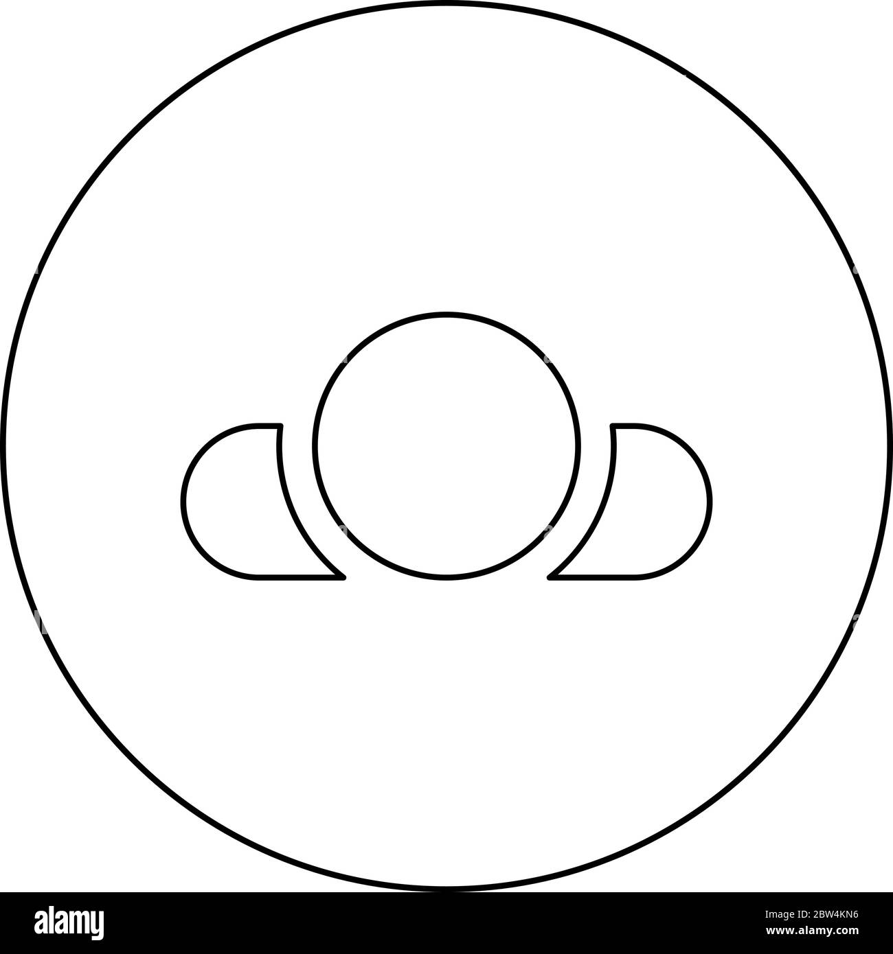 Homme couché sur le dos Voir l'icône de tête en cercle contour rond noir couleur vecteur illustration style plat image simple Illustration de Vecteur