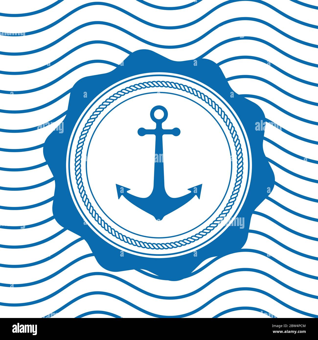 vecteur d'icône d'ancrage, élément nautique de couleur bleue Illustration de Vecteur