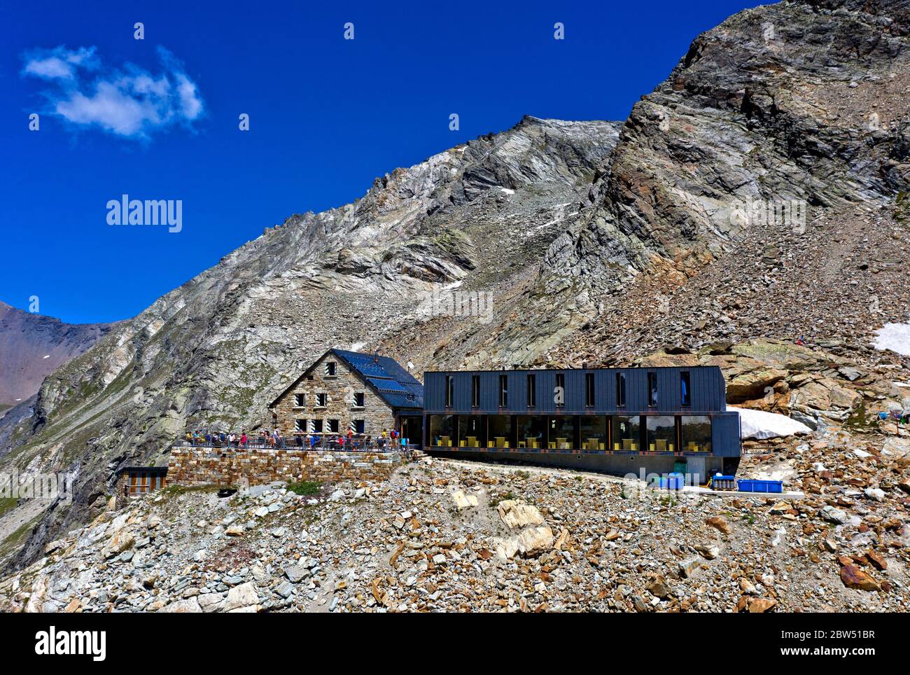 Refuge de montagne Cabane de Moiry, Grimentz, Valais, Suisse Banque D'Images