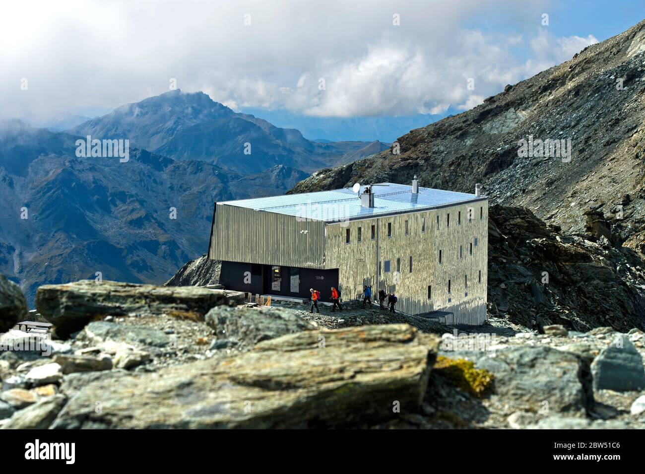 Cabane de montagne Cabane de Tratuit, Zinal, Val d’Anniviers, Valais, Suisse Banque D'Images