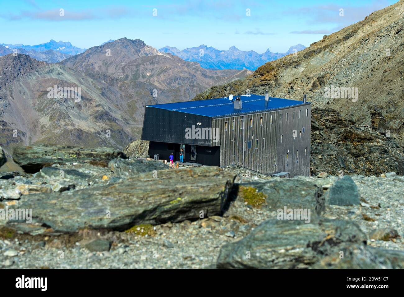 Cabane de montagne Cabane de Tratuit, Zinal, Val d’Anniviers, Valais, Suisse Banque D'Images