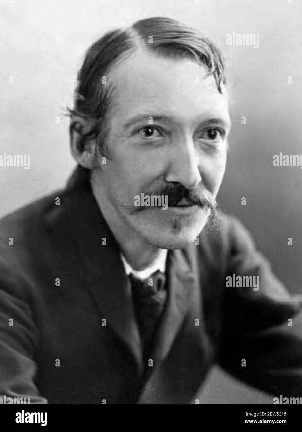 Robert Louis Stevenson. Portrait du romancier écossais Robert Louis Stevenson (1850-1894), par Henry Walter Barnett , 1893 Banque D'Images