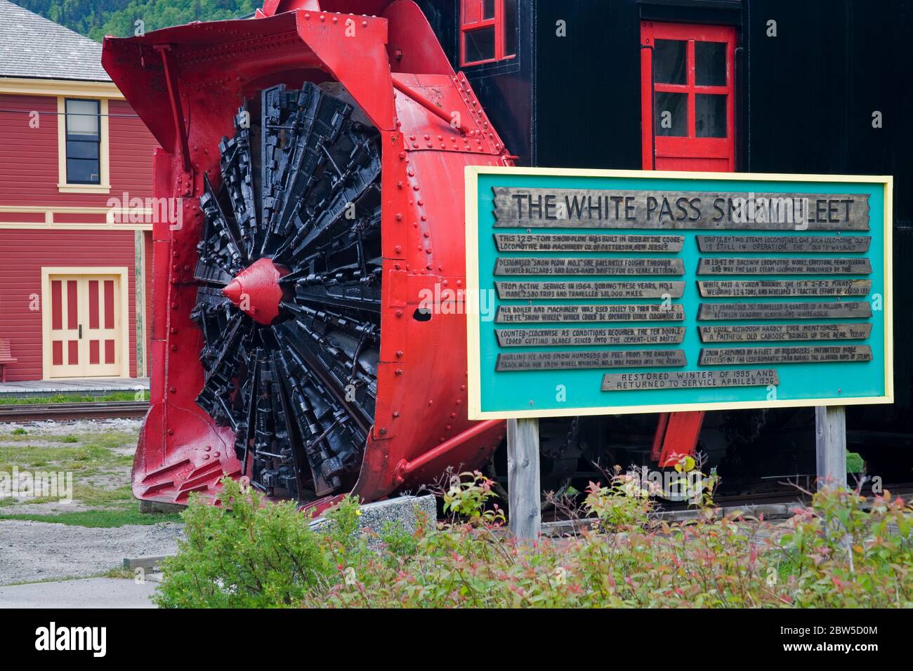 Snow Plough, White Pass et chemin de fer de la route du Yukon, Skagway, Alaska du Sud-est, États-Unis Banque D'Images