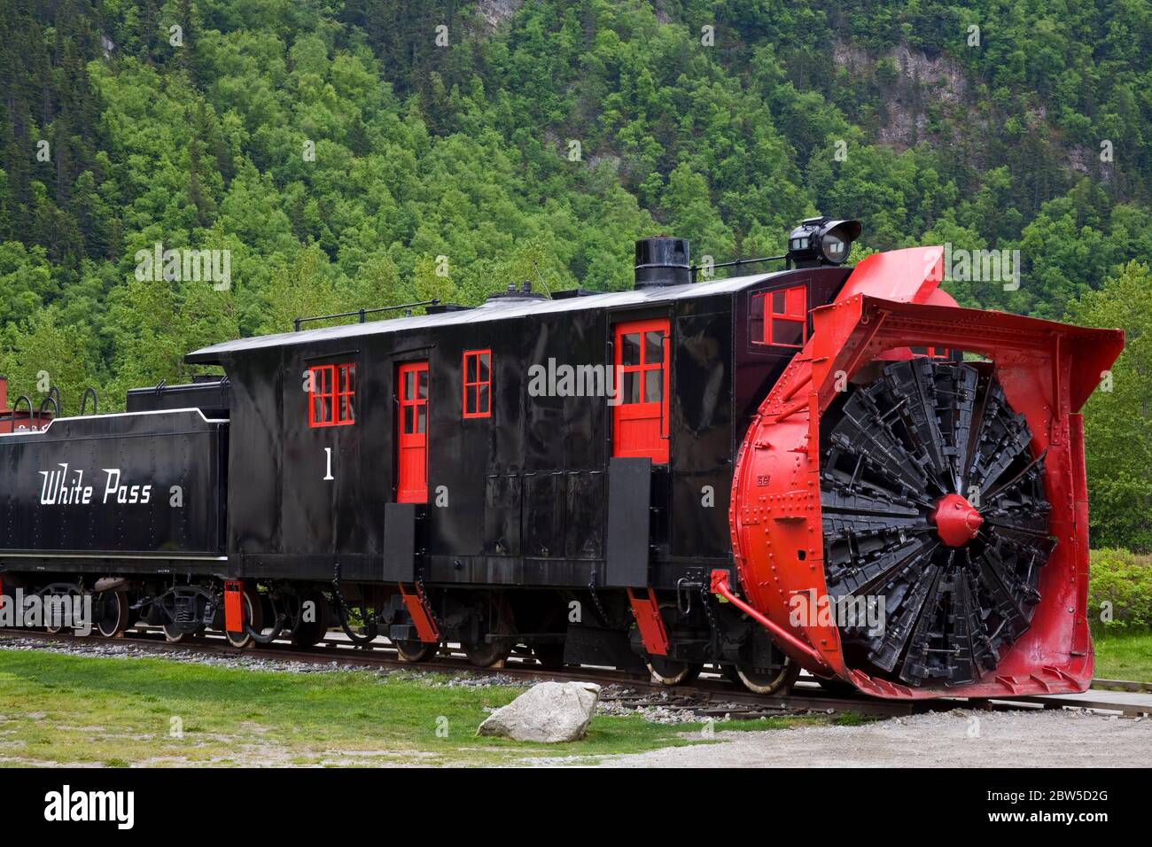 Snow Plough, White Pass et chemin de fer de la route du Yukon, Skagway, Alaska du Sud-est, États-Unis Banque D'Images