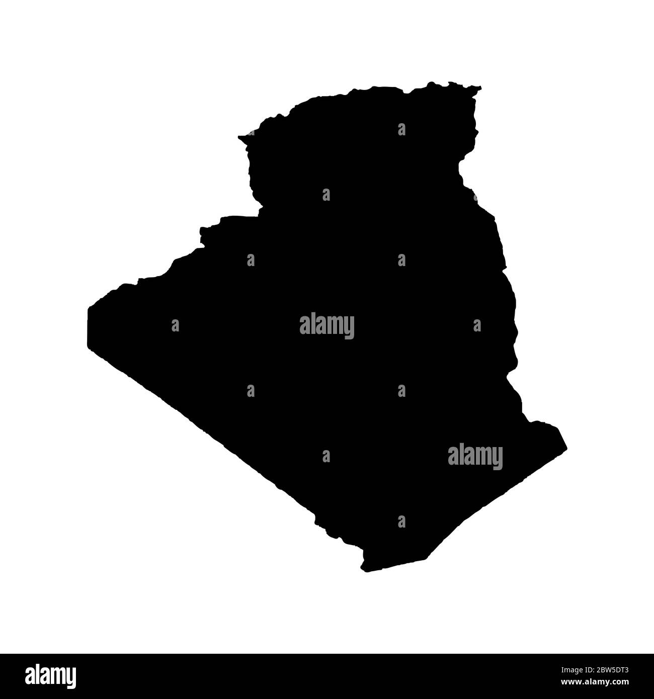 Carte vectorielle Algérie. Illustration de vecteur isolé. Noir sur fond blanc. Illustration de l'EPS 10. Illustration de Vecteur