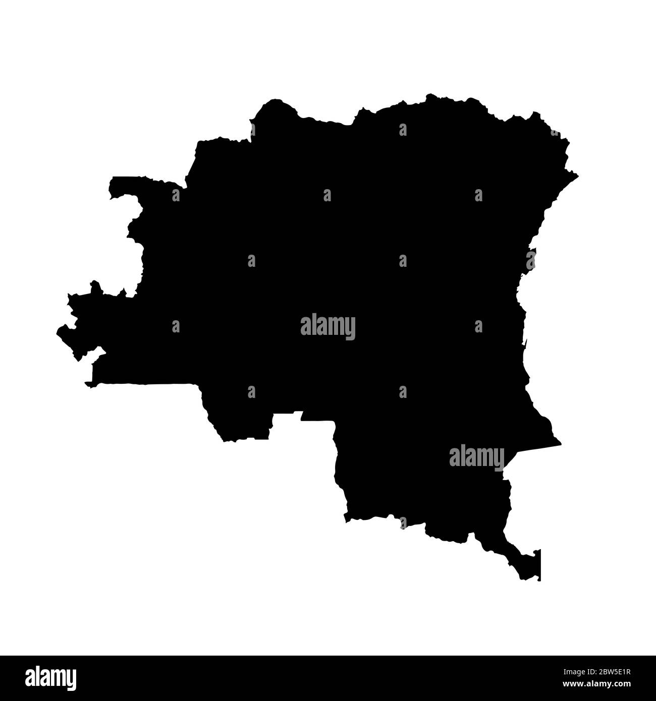 Carte vectorielle République démocratique du Congo. Illustration de vecteur isolé. Noir sur fond blanc. Illustration de l'EPS 10. Illustration de Vecteur