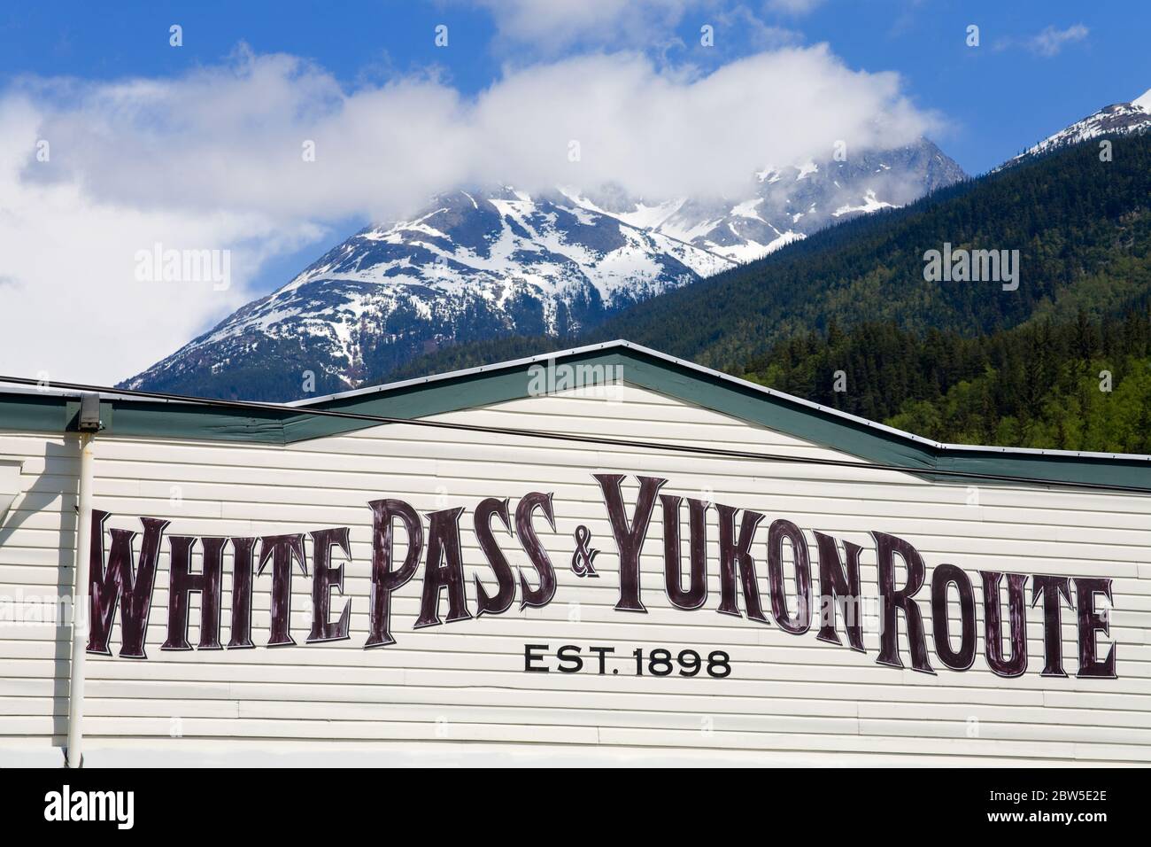 Gare de Whitepass & Yukon route, Skagway, sud-est de l'Alaska, États-Unis Banque D'Images