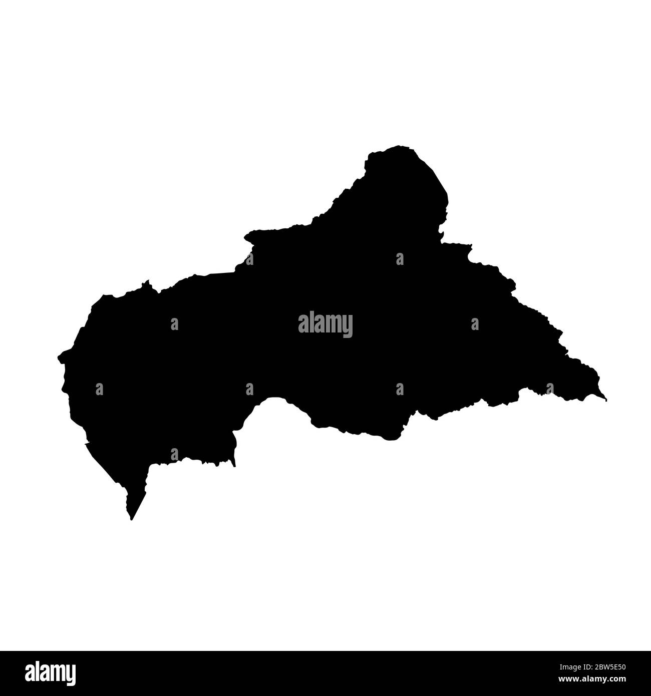 Carte vectorielle République centrafricaine. Illustration de vecteur isolé. Noir sur fond blanc. Illustration de l'EPS 10. Illustration de Vecteur