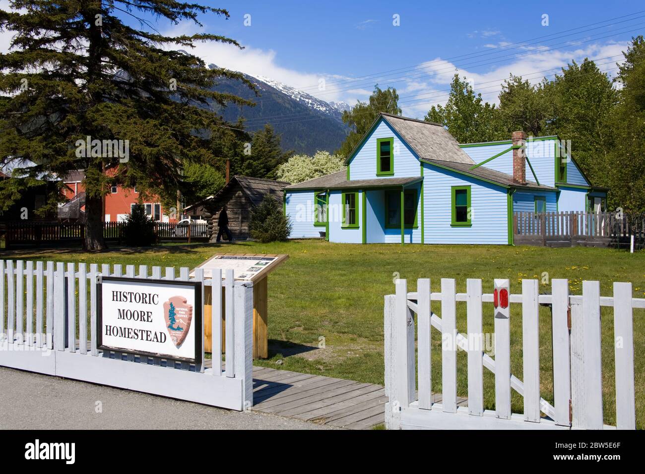 Historique Moore Homestead, parc historique national de la ruée vers l'or du Klondike, Skagway, Alaska du Sud-est, États-Unis Banque D'Images