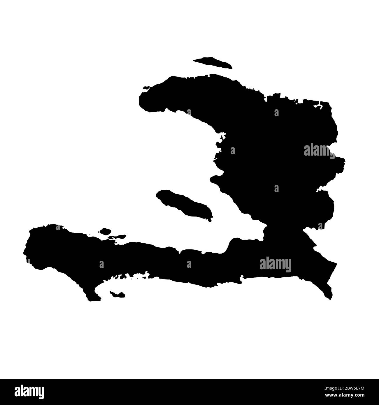 Carte vectorielle Haïti. Illustration de vecteur isolé. Noir sur fond blanc. Illustration de l'EPS 10. Illustration de Vecteur