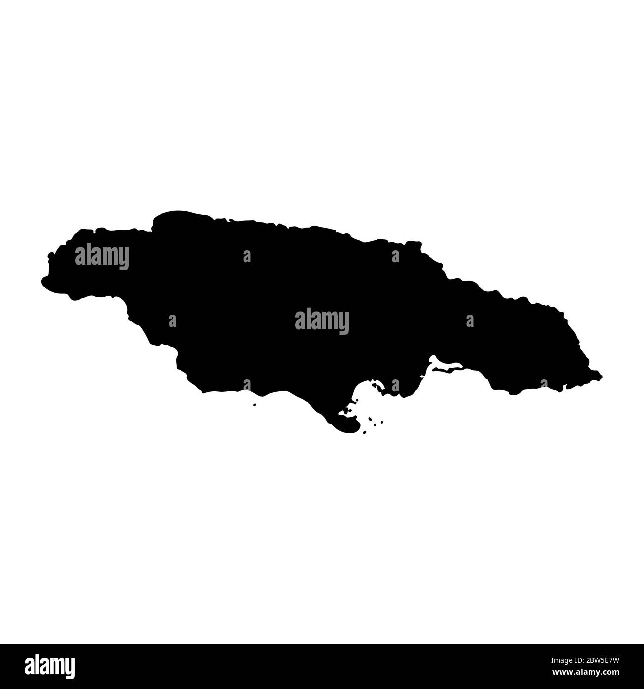 Carte vectorielle Jamaïque. Illustration de vecteur isolé. Noir sur fond blanc. Illustration de l'EPS 10. Illustration de Vecteur