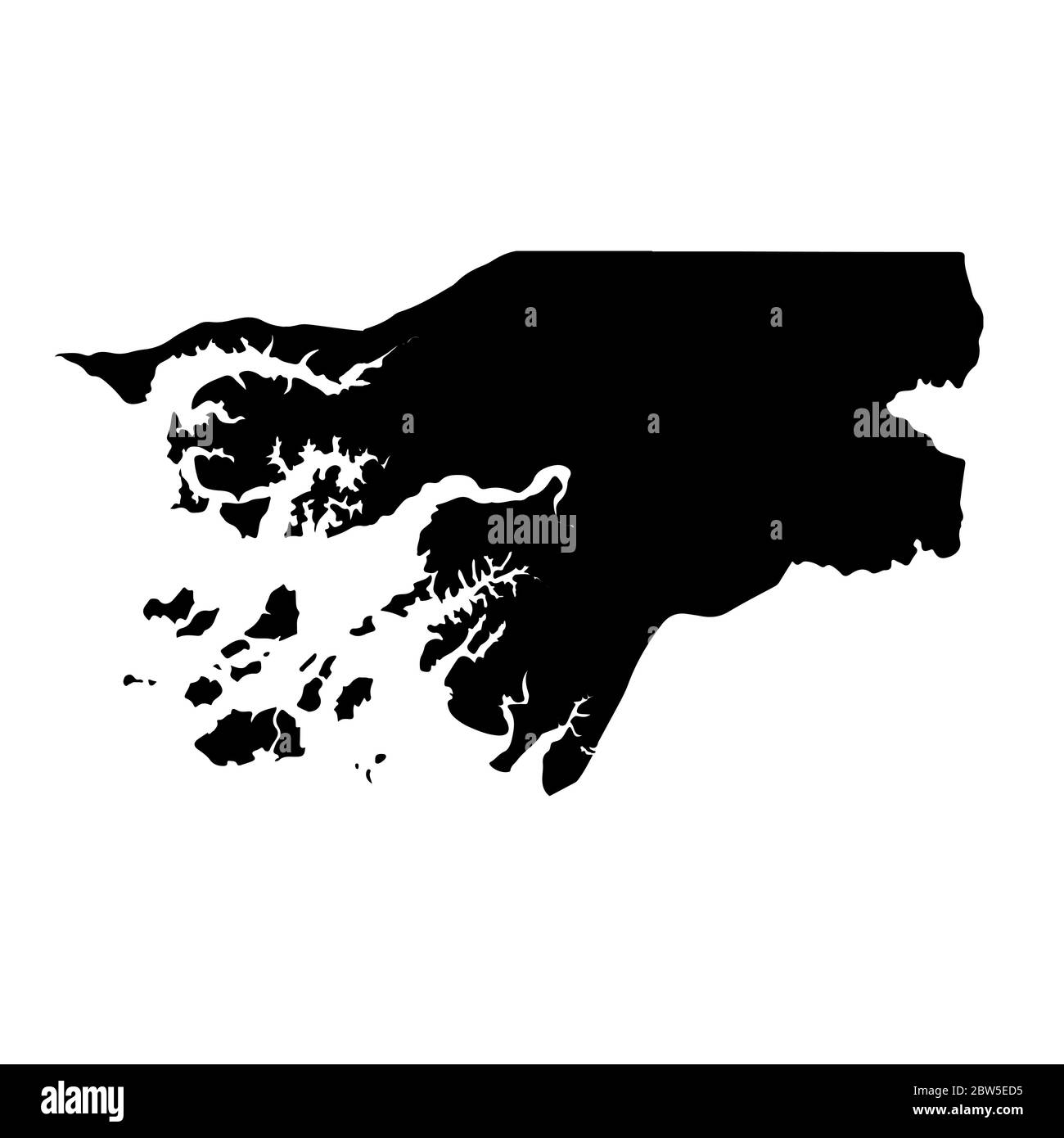 Carte vectorielle Guinée-Bissau. Illustration de vecteur isolé. Noir sur fond blanc. Illustration de l'EPS 10. Illustration de Vecteur