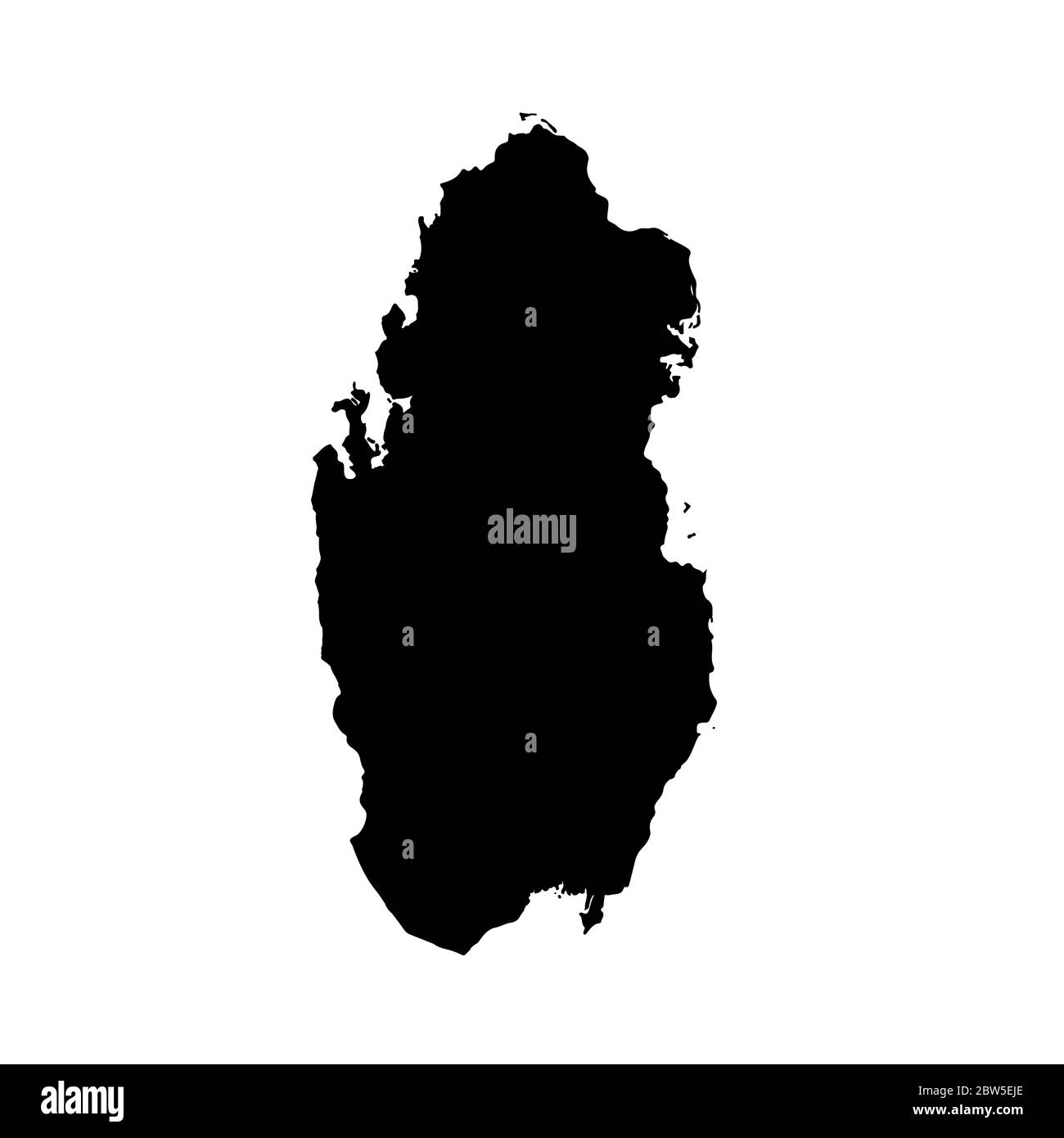 Carte vectorielle Qatar. Illustration de vecteur isolé. Noir sur fond blanc. Illustration de l'EPS 10. Illustration de Vecteur