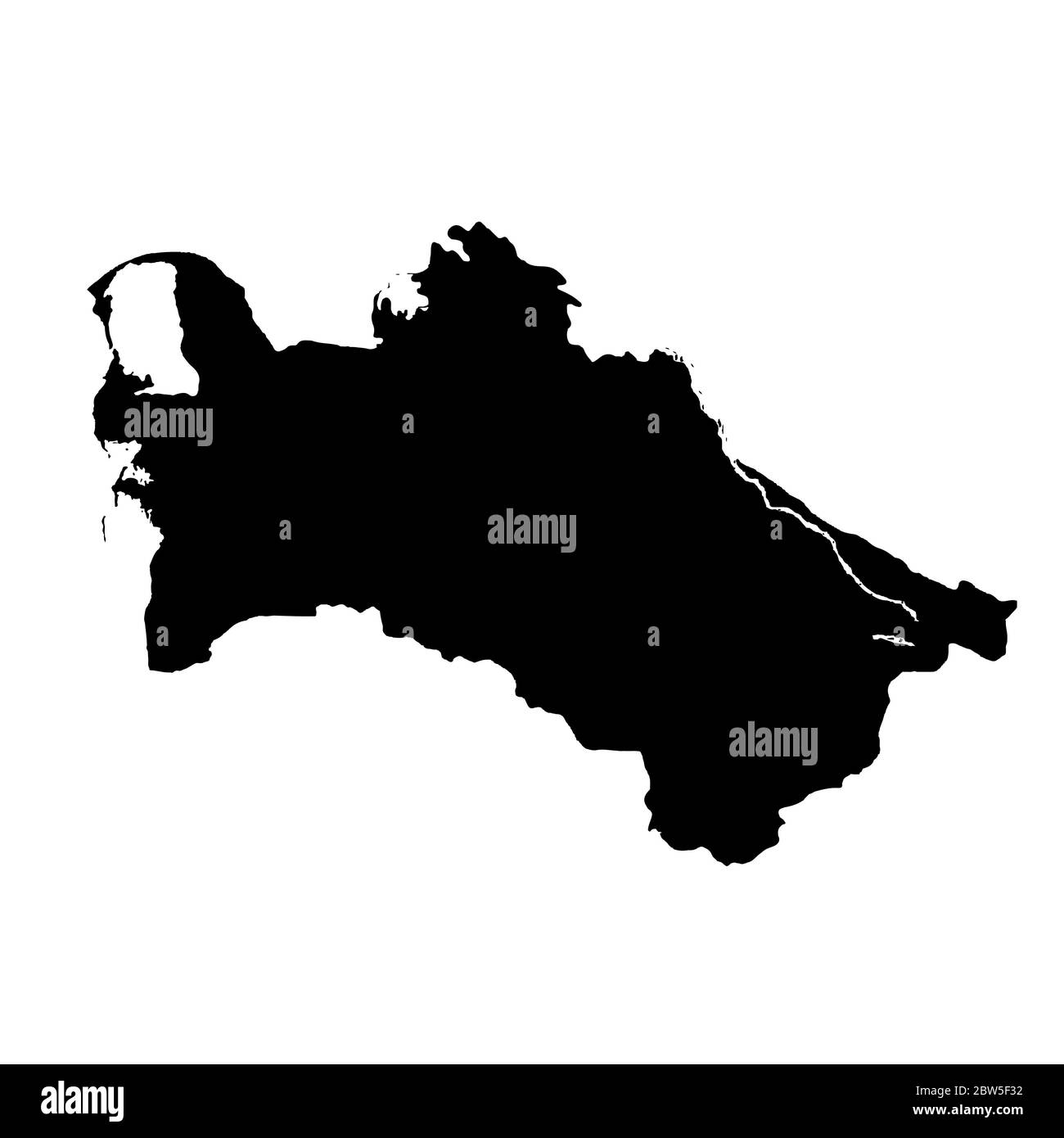 Carte vectorielle Turkménistan. Illustration de vecteur isolé. Noir sur fond blanc. Illustration de l'EPS 10. Illustration de Vecteur