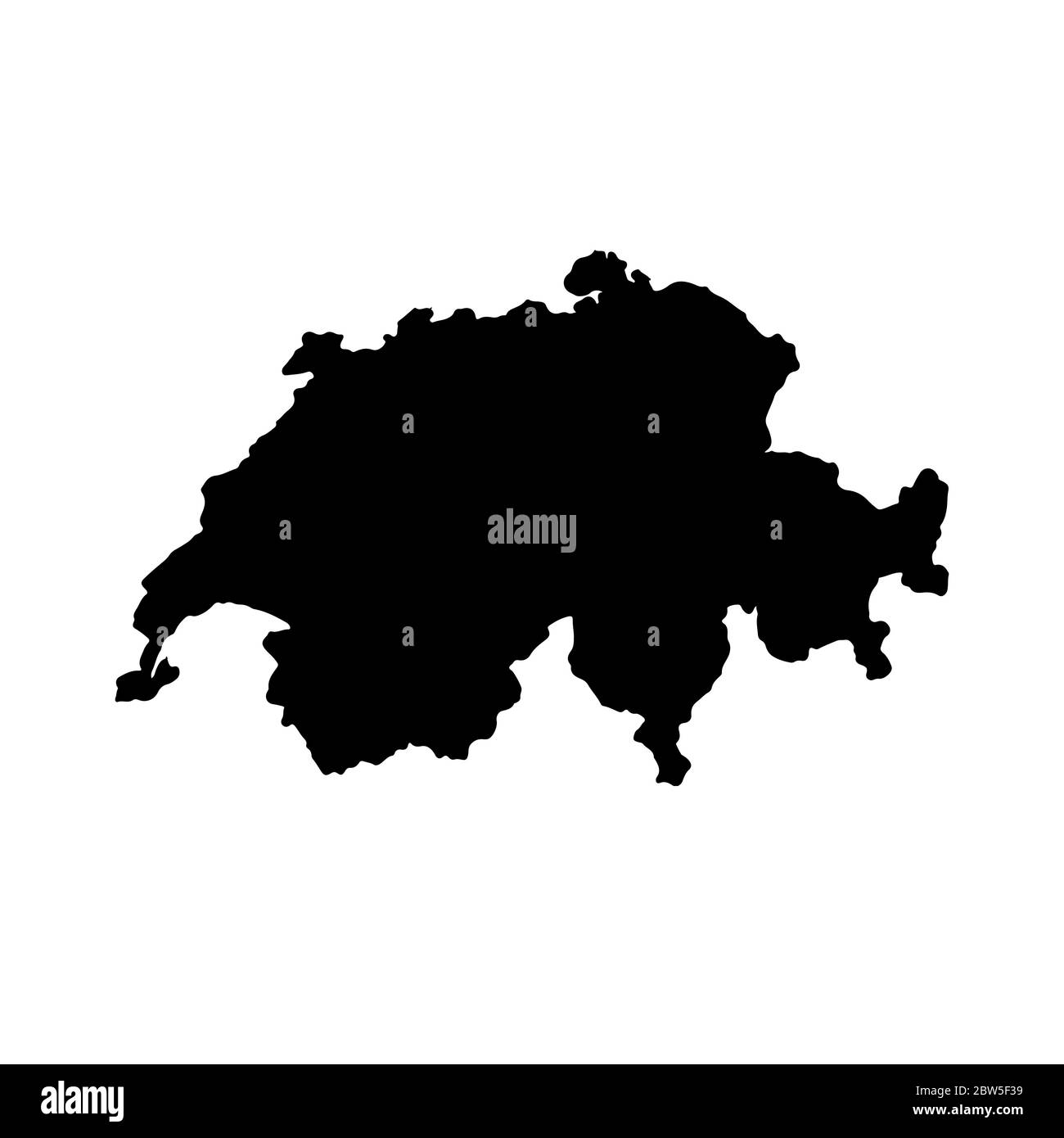 Carte vectorielle Suisse. Illustration de vecteur isolé. Noir sur fond blanc. Illustration de l'EPS 10. Illustration de Vecteur