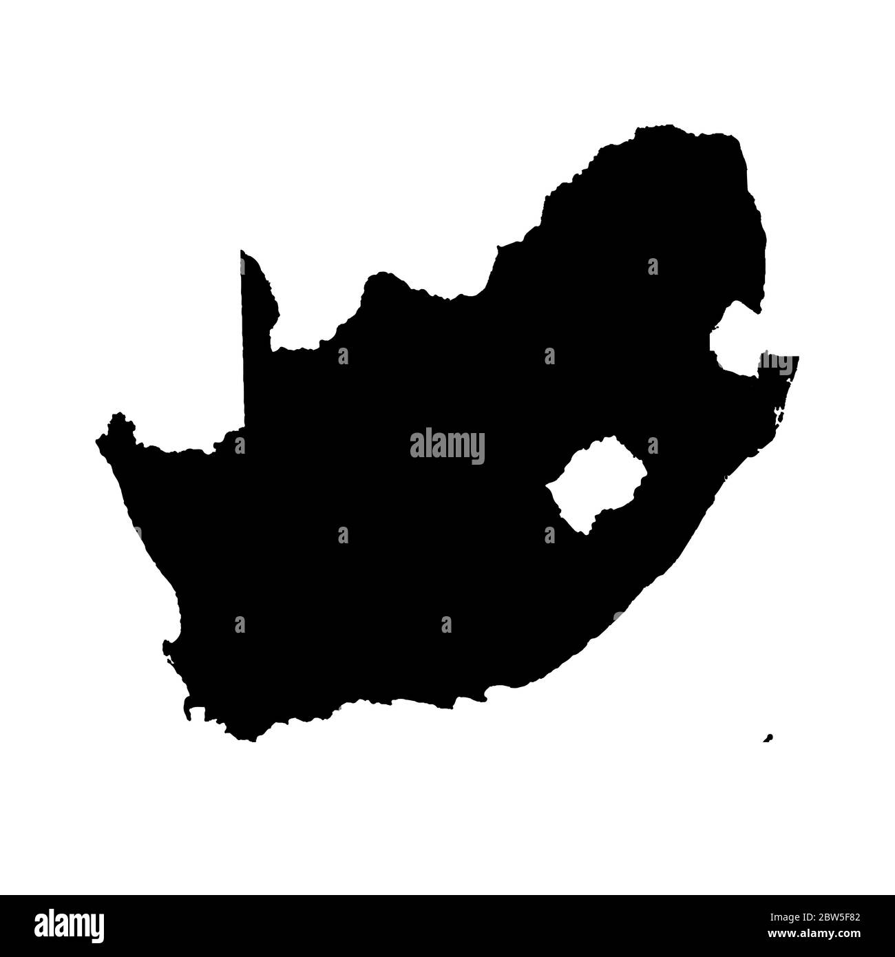 Carte vectorielle Afrique du Sud. Illustration de vecteur isolé. Noir sur fond blanc. Illustration de l'EPS 10. Illustration de Vecteur