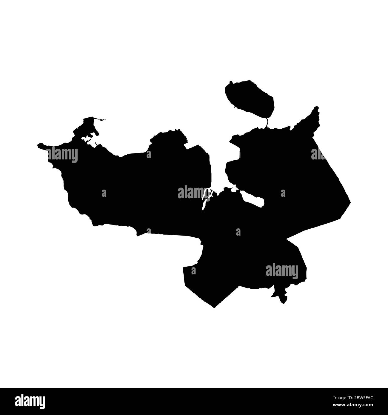 Carte vectorielle Reykjavik. Illustration de vecteur isolé. Noir sur fond blanc. Illustration de l'EPS 10. Illustration de Vecteur