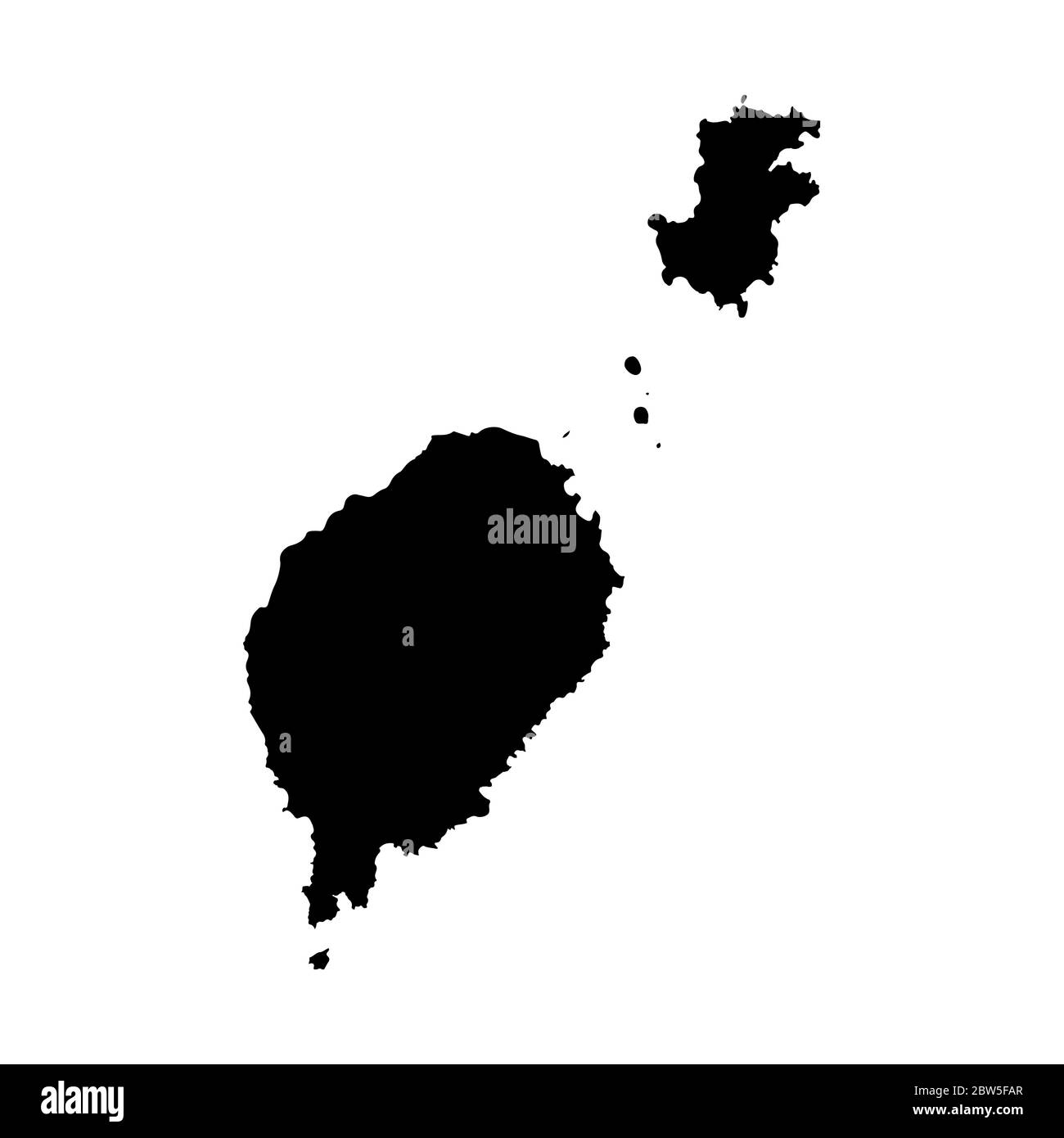 Carte vectorielle Sao Tomé-et-principe. Illustration de vecteur isolé. Noir sur fond blanc. Illustration de l'EPS 10. Illustration de Vecteur