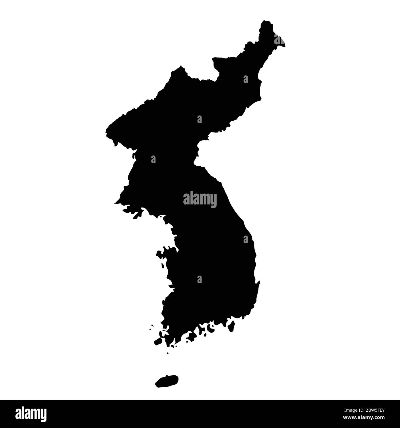 Carte vectorielle République de Corée. Illustration de vecteur isolé. Noir sur fond blanc. Illustration de l'EPS 10. Illustration de Vecteur