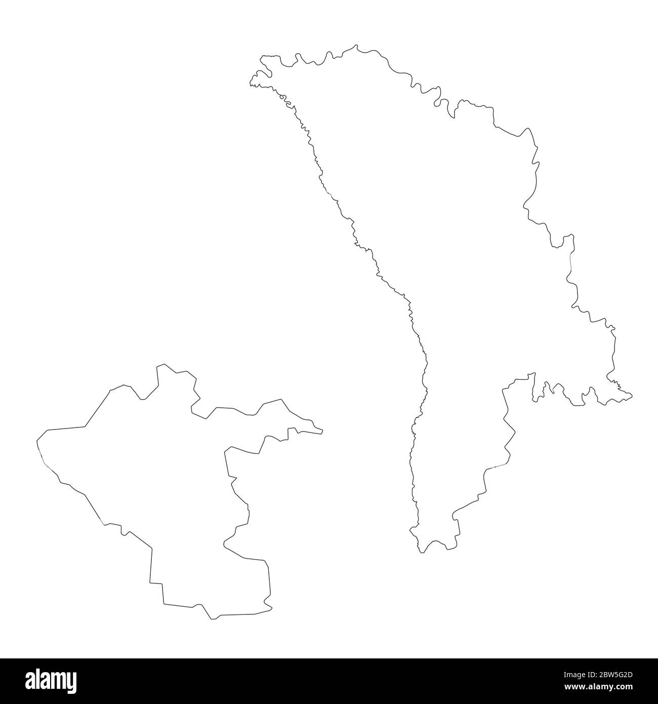 Carte vectorielle Moldova et Kishinev. Pays et capitale. Illustration de vecteur isolé. Contour. Illustration de l'EPS 10. Illustration de Vecteur