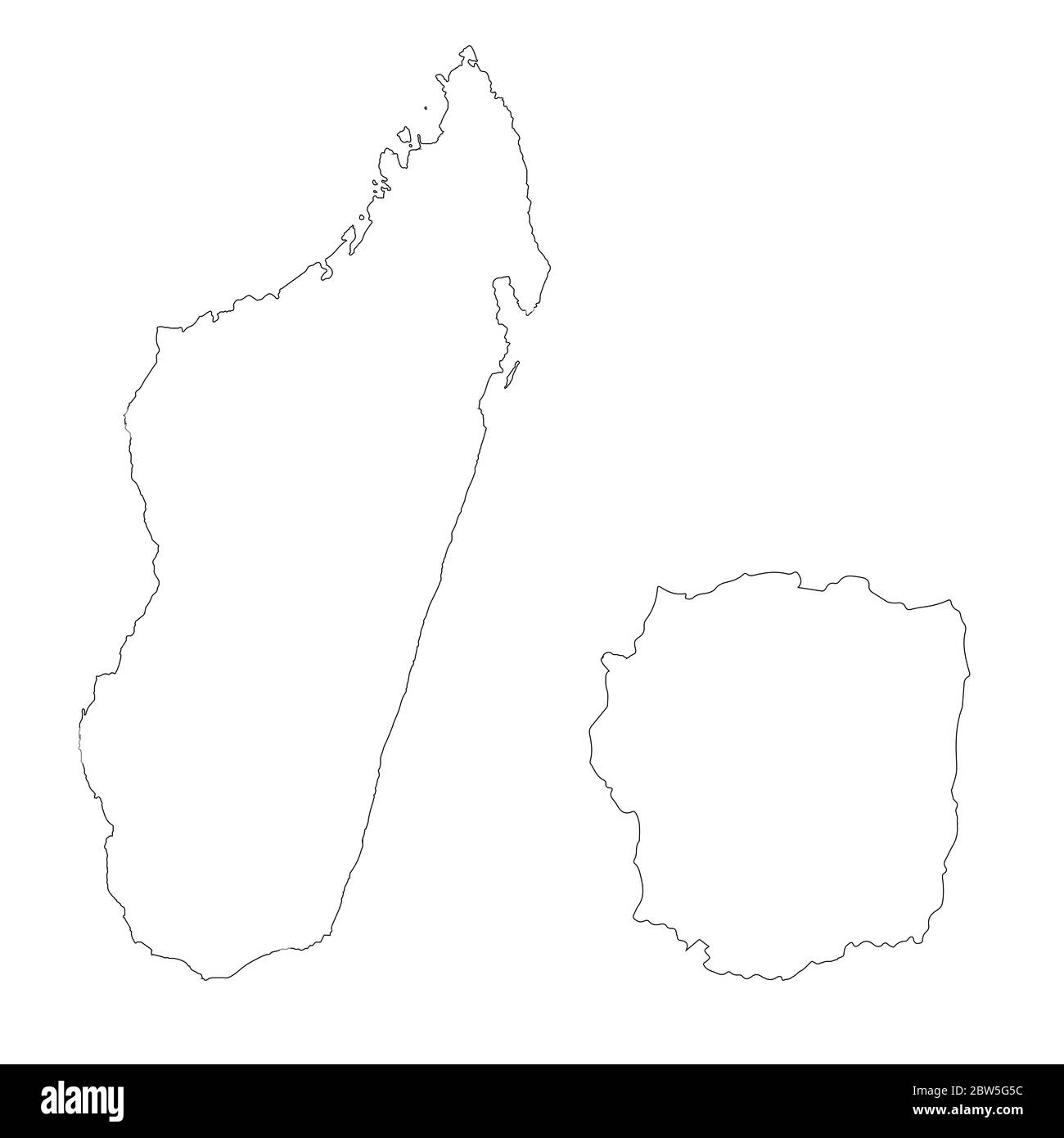Carte vectorielle Madagascar et Antananarivo. Pays et capitale. Illustration de vecteur isolé. Contour. Illustration de l'EPS 10. Illustration de Vecteur