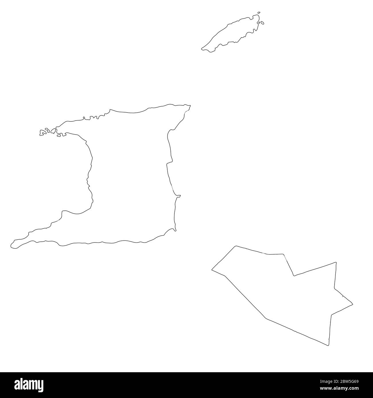 Carte vectorielle Trinité-et-Tobago et Port d'Espagne. Pays et capitale. Illustration de vecteur isolé. Contour. Illustration de l'EPS 10. Illustration de Vecteur