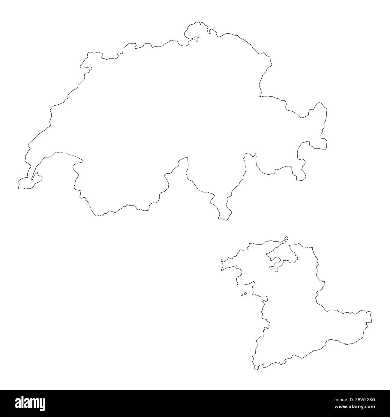 Carte vectorielle Suisse et Berne. Pays et capitale. Illustration de vecteur isolé. Contour. Illustration de l'EPS 10. Illustration de Vecteur