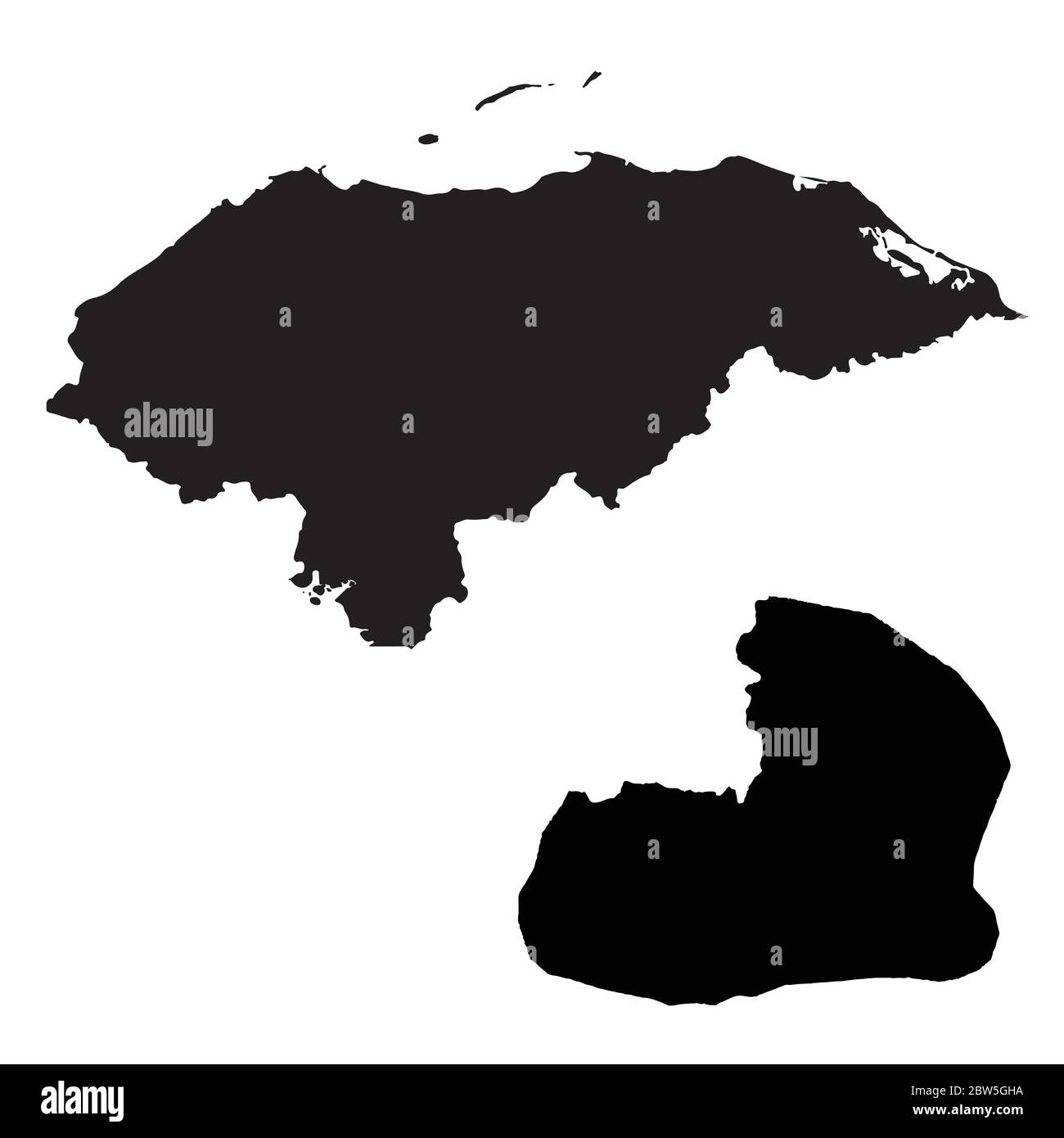 Carte vectorielle Honduras et Tegucigalpa. Pays et capitale. Illustration de vecteur isolé. Noir sur fond blanc. Illustration de l'EPS 10. Illustration de Vecteur