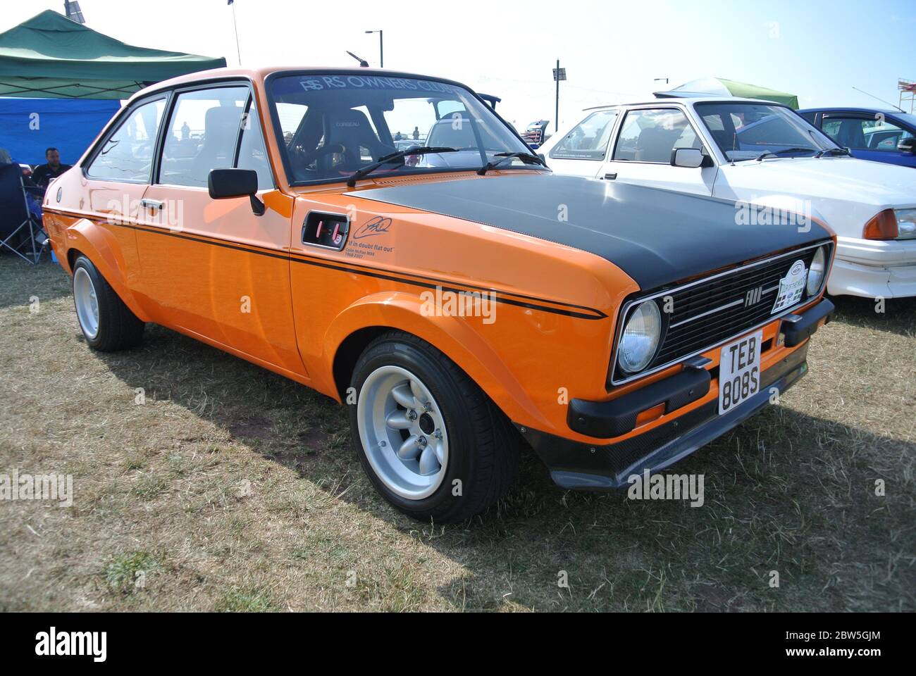 Une Ford Escort Mk2 RS 2000 1978 exposée au salon automobile classique de la Côte d'Azur, Paignton, Devon, Angleterre, Royaume-Uni. Banque D'Images