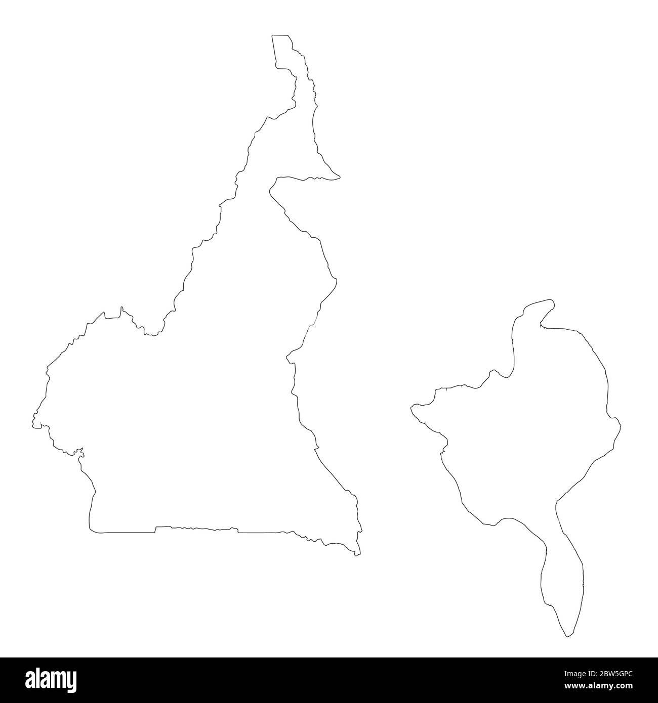 Carte vectorielle Cameroun et Yaoundé. Pays et capitale. Illustration de vecteur isolé. Contour. Illustration de l'EPS 10. Illustration de Vecteur