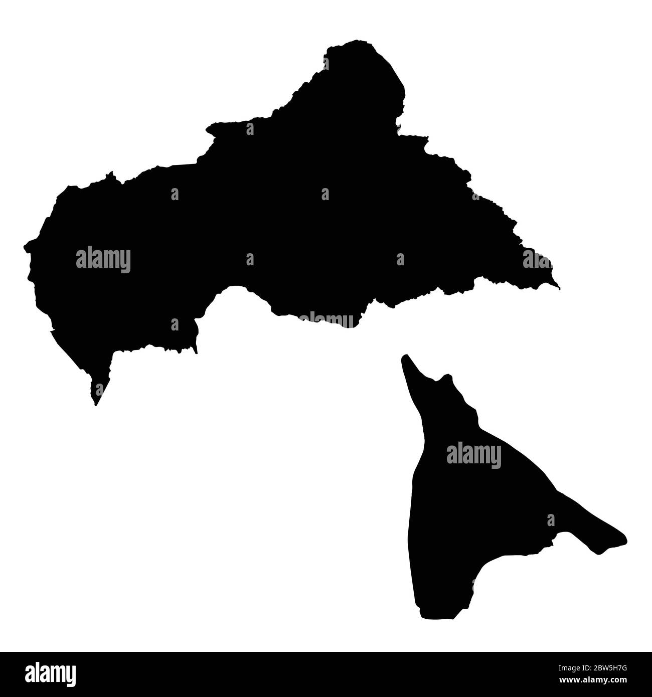 Carte vectorielle République centrafricaine et Bangui. Pays et capitale. Illustration de vecteur isolé. Noir sur fond blanc. Illustration de l'EPS 10. Illustration de Vecteur