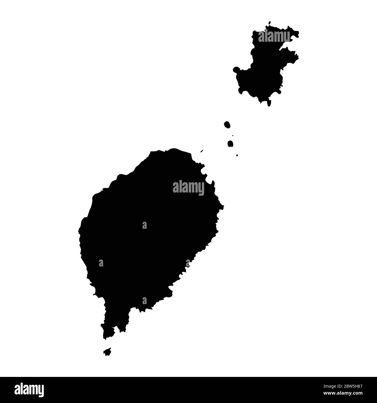 Carte vectorielle Sao Tomé-et-principe. Pays et capitale. Illustration de vecteur isolé. Noir sur fond blanc. Illustration de l'EPS 10. Illustration de Vecteur