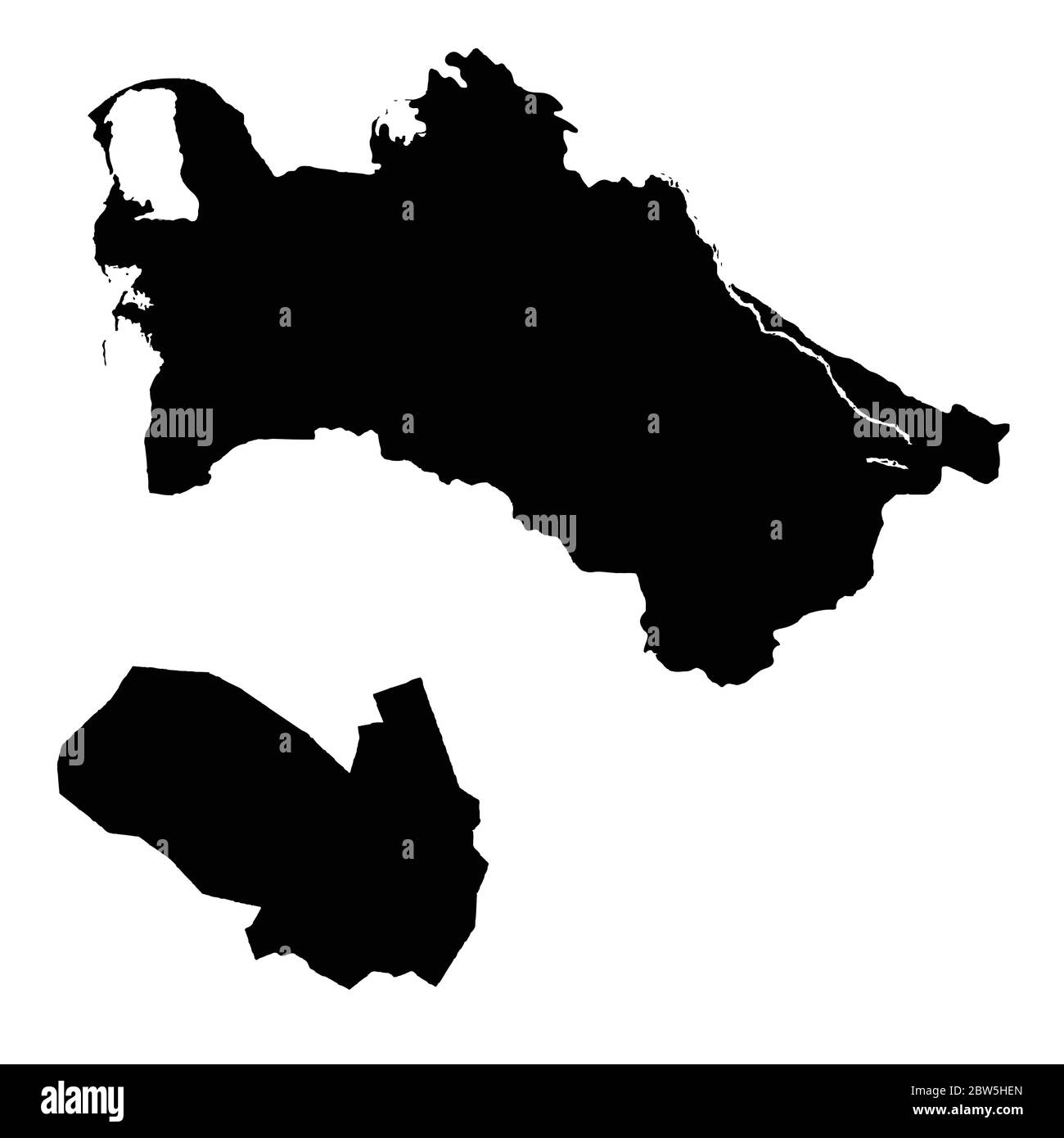 Carte vectorielle Turkménistan et Achgabat. Pays et capitale. Illustration de vecteur isolé. Noir sur fond blanc. Illustration de l'EPS 10. Illustration de Vecteur