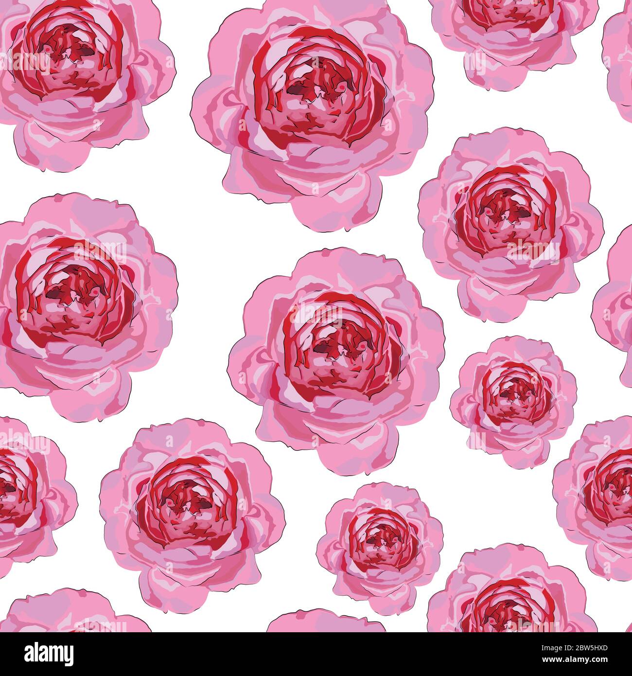 Motif roses roses fleuries sans couture. Illustration vectorielle. Fond floral. Illustration de Vecteur